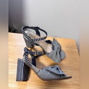 Circus Sam Edelman EVA / Bow Blue White Chunk Heel Size 7.5